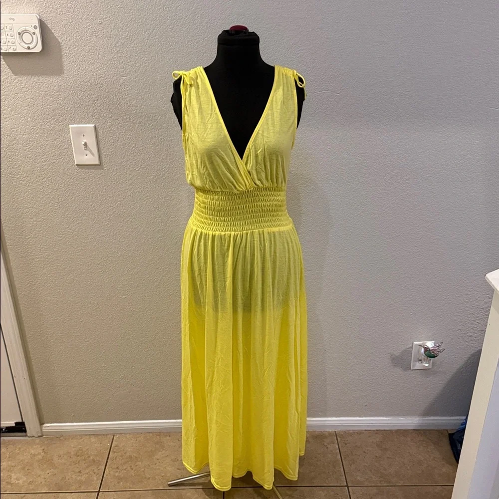Just Love Bright Yellow V-Neck Sleeveless Maxi Dress - Picture 6 of 6